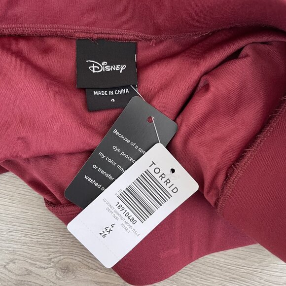 NWT Women's TORRID Disney Mickey Mouse Skater Skirt Red Tulle Size 4X 26 NEW - Picture 2 of 3